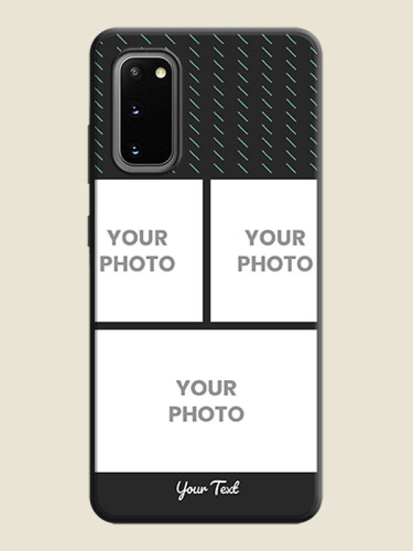 Custom Cross Dotted Pattern with 2 Image Holder  on Personalised Space Black Soft Matte Cases - Galaxy S20 - alternate view