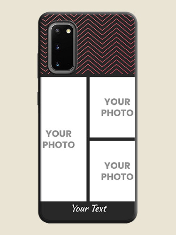 Custom Wave Pattern with 3 Image Holder on Space Black Custom Soft Matte Back Cover - Galaxy S20 - alternate view