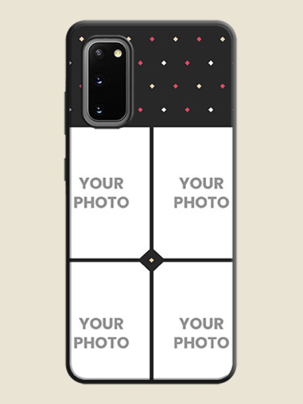 Custom Multicolor Dotted Pattern with 4 Image Holder on Space Black Custom Soft Matte Phone Cases - Galaxy S20 - alternate view