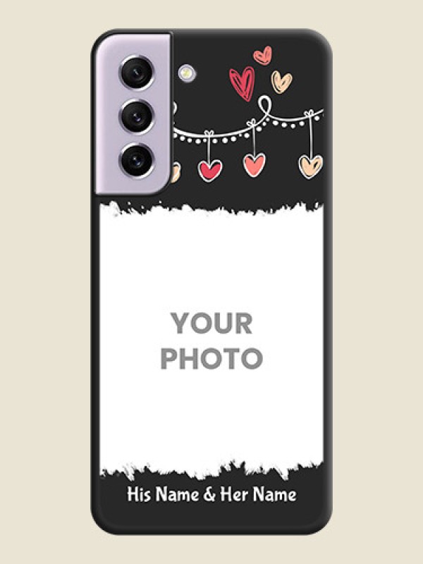 Custom Pink Love Hangings with Name on Space Black Custom Soft Matte Phone Cases - Galaxy S21 FE 5G - alternate view