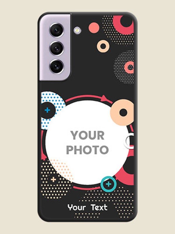 Custom Multicoloured Round Image on Personalised Space Black Soft Matte Cases - Galaxy S21 FE 5G - alternate view