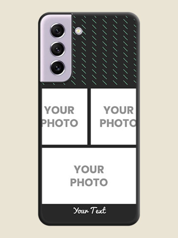Custom Cross Dotted Pattern with 2 Image Holder  on Personalised Space Black Soft Matte Cases - Galaxy S21 FE 5G - alternate view