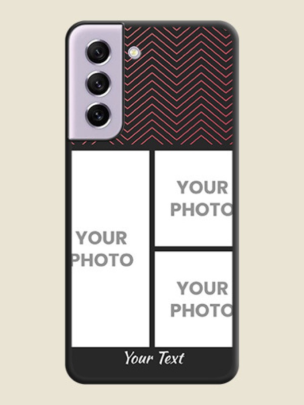 Custom Wave Pattern with 3 Image Holder on Space Black Custom Soft Matte Back Cover - Galaxy S21 FE 5G - alternate view