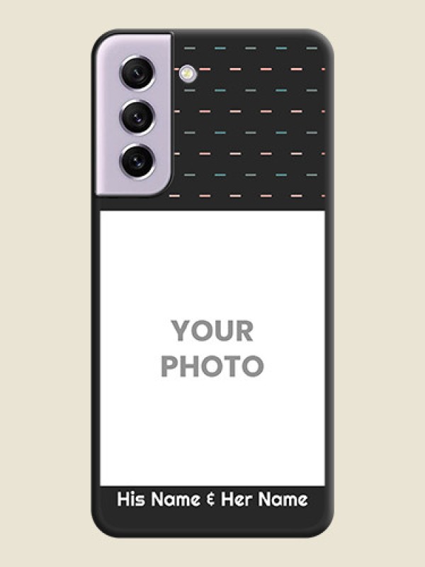 Custom Line Pattern Design with Text on Space Black Custom Soft Matte Phone Back Cover - Galaxy S21 FE 5G - alternate view