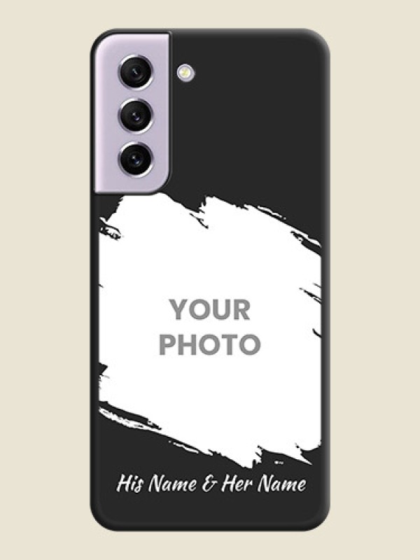 Custom Grunge Brush Strokes on Photo on Space Black Soft Matte Back Cover - Galaxy S21 FE 5G - alternate view