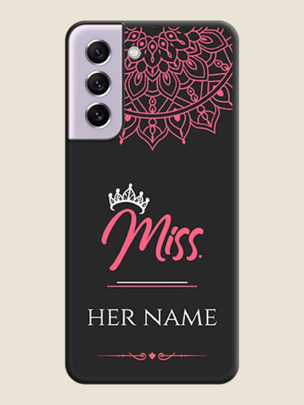 Custom Mrs Name with Floral Design on Space Black Personalized Soft Matte Phone Covers - Galaxy S21 FE 5G - alternate view