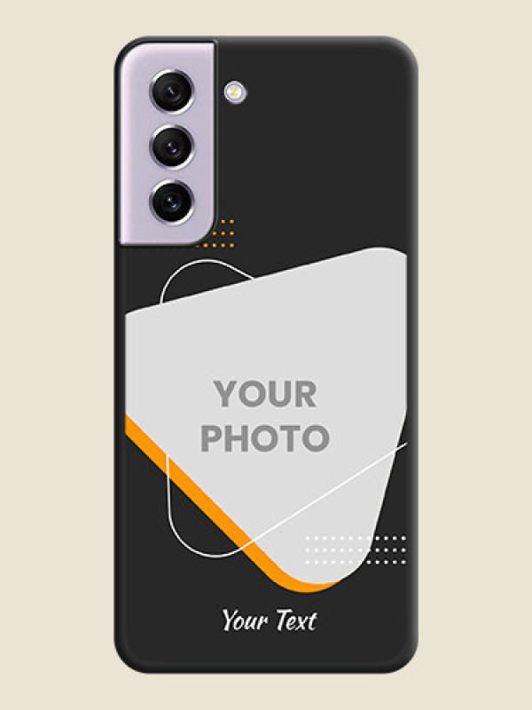 Custom Yellow Triangle on Photo on Space Black Soft Matte Phone Cover - Galaxy S21 FE 5G - alternate view