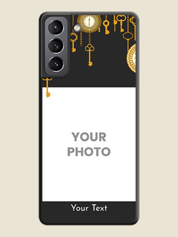 Custom Decorative Design with Text on Space Black Custom Soft Matte Back Cover - Galaxy S21 Plus - alternate view