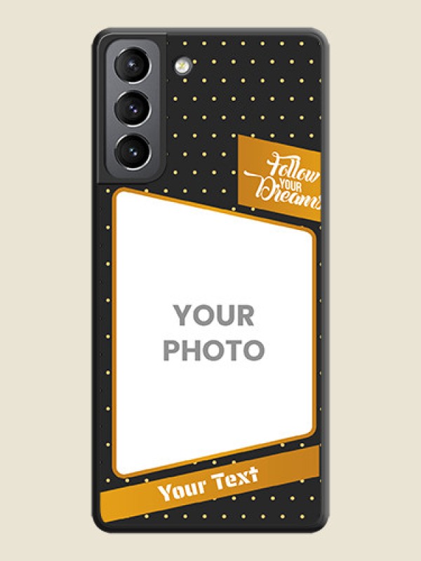 Custom Follow Your Dreams with White Dots on Space Black Custom Soft Matte Phone Cases - Galaxy S21 Plus - alternate view