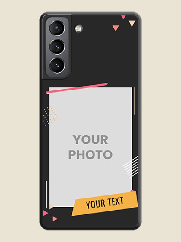 Custom Photo Frame with Triangle Small Dots on Photo on Space Black Soft Matte Back Cover - Galaxy S21 Plus - alternate view