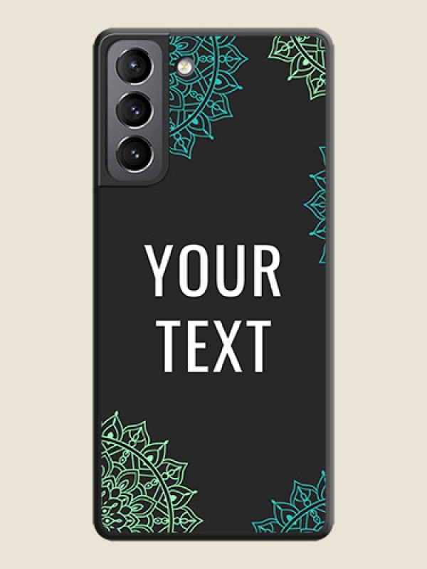 Custom Your Name with Floral Design on Space Black Custom Soft Matte Back Cover - Galaxy S21 Plus - alternate view