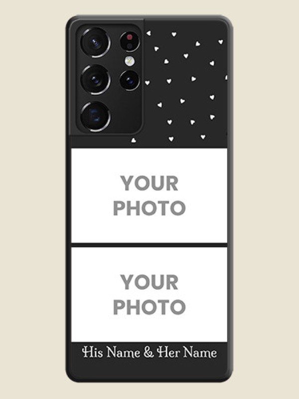 Custom Miniature Love Symbols with Name on Space Black Custom Soft Matte Back Cover - Galaxy S21 Ultra - alternate view