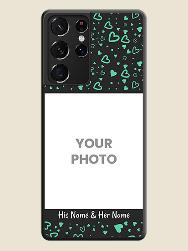 Custom Sea Green Indefinite Love Pattern on Photo on Space Black Soft Matte Mobile Cover - Galaxy S21 Ultra - alternate view