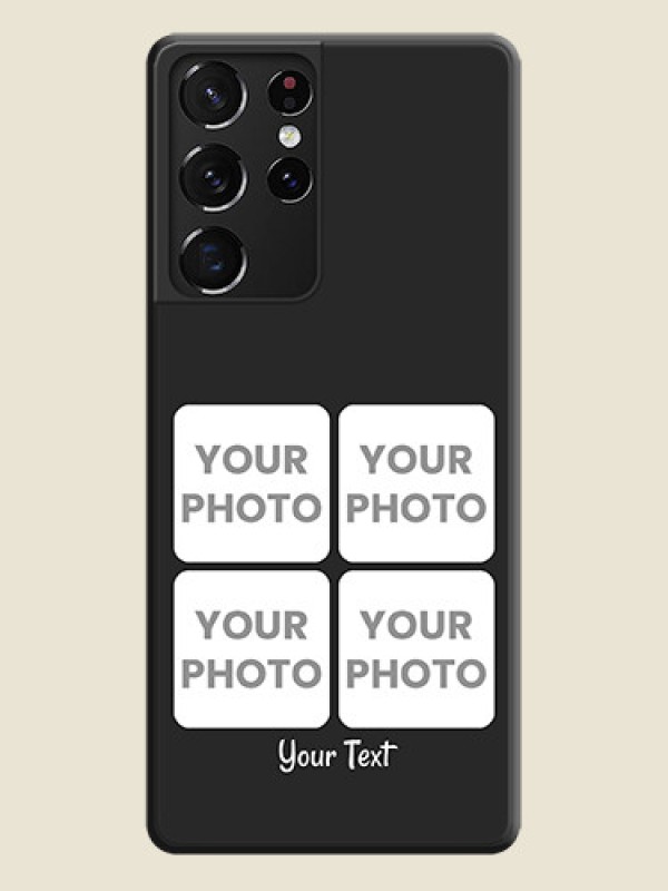 Custom Floral Art with 6 Image Holder on Photo on Space Black Soft Matte Mobile Case - Galaxy S21 Ultra - alternate view