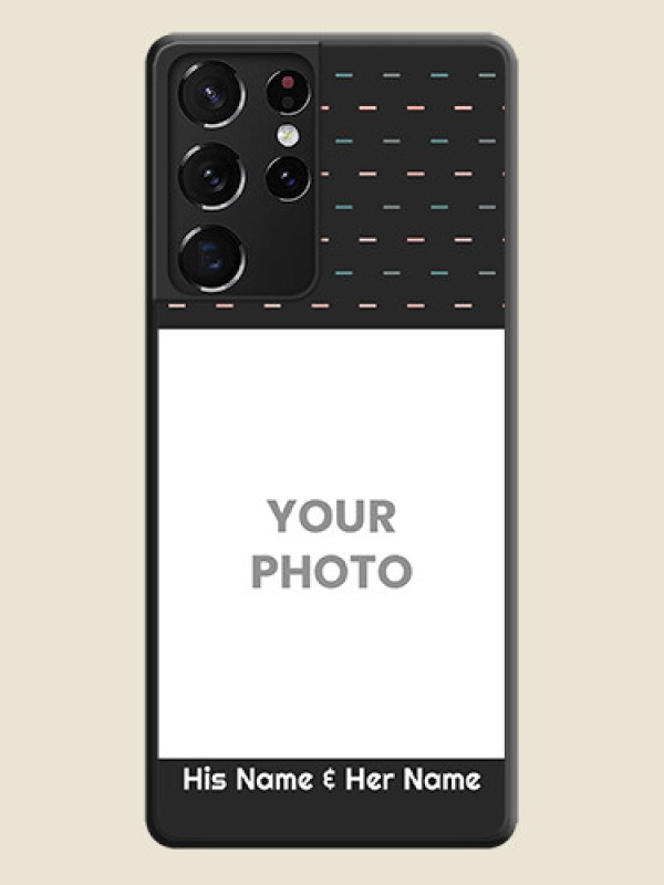 Custom Line Pattern Design with Text on Space Black Custom Soft Matte Phone Back Cover - Galaxy S21 Ultra - alternate view