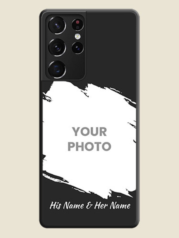 Custom Grunge Brush Strokes on Photo on Space Black Soft Matte Back Cover - Galaxy S21 Ultra - alternate view
