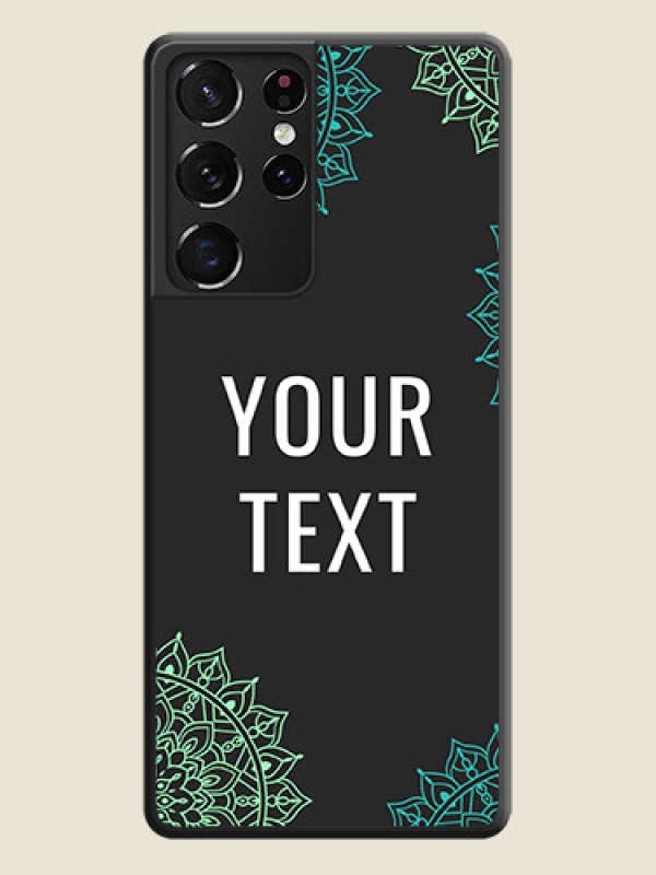 Custom Your Name with Floral Design on Space Black Custom Soft Matte Back Cover - Galaxy S21 Ultra - alternate view