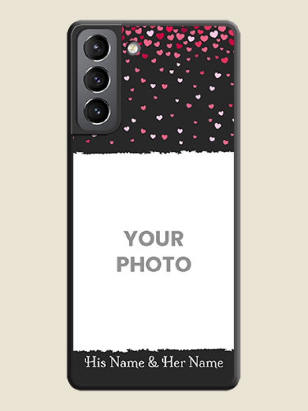 Custom Fall in Love with Your Partner  on Photo on Space Black Soft Matte Phone Cover - Galaxy S21 - alternate view