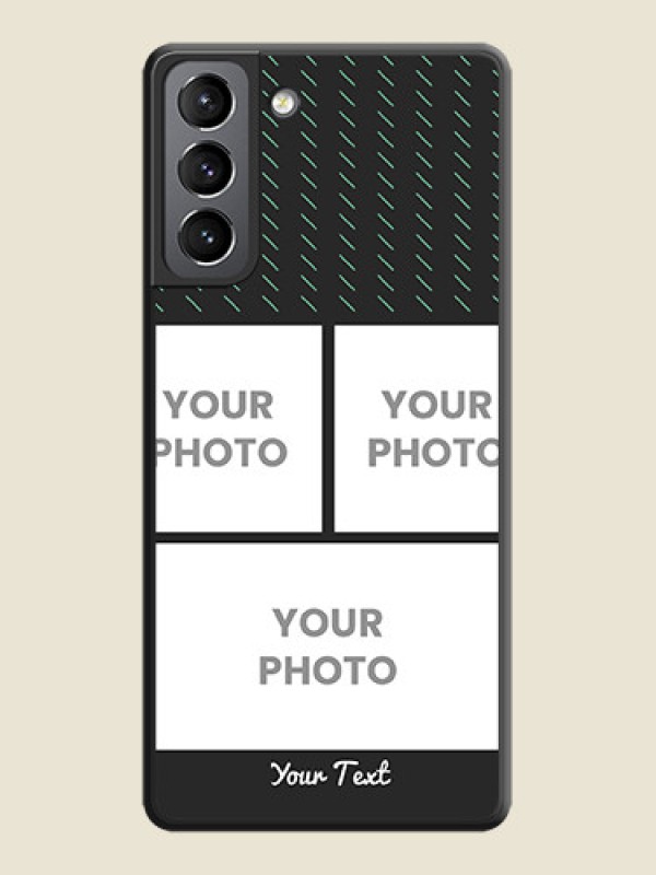 Custom Cross Dotted Pattern with 2 Image Holder  on Personalised Space Black Soft Matte Cases - Galaxy S21 - alternate view
