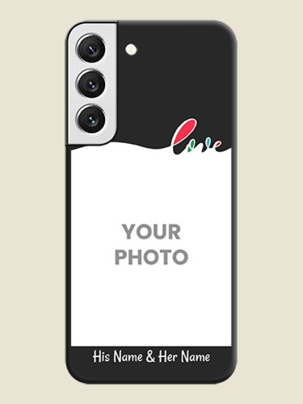 Custom Fall in Love Pattern with Picture on Photo on Space Black Soft Matte Mobile Case - Galaxy S22 5G - alternate view