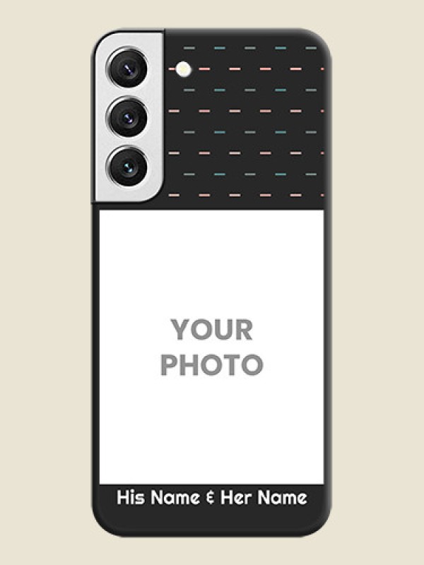 Custom Line Pattern Design with Text on Space Black Custom Soft Matte Phone Back Cover - Galaxy S22 5G - alternate view