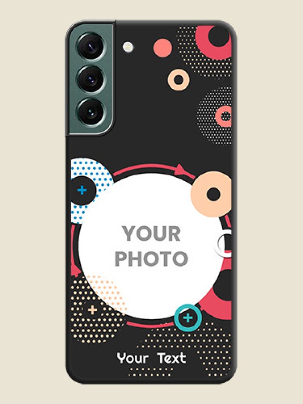 Custom Multicoloured Round Image on Personalised Space Black Soft Matte Cases - Galaxy S22 Plus 5G - alternate view