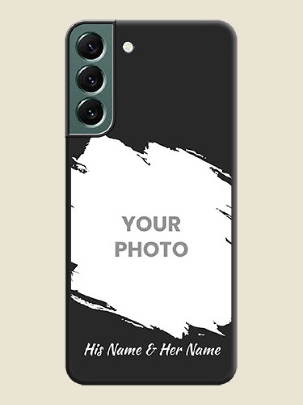 Custom Grunge Brush Strokes on Photo on Space Black Soft Matte Back Cover - Galaxy S22 Plus 5G - alternate view