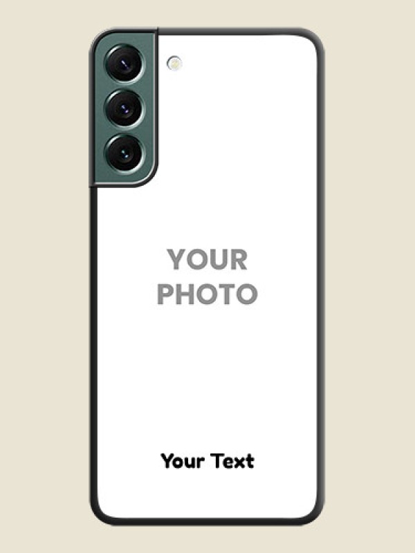 Custom Full Single Pic Upload With Text On Space Black Personalized Soft Matte Phone Covers -Samsung Galaxy S22 Plus 5G - alternate view
