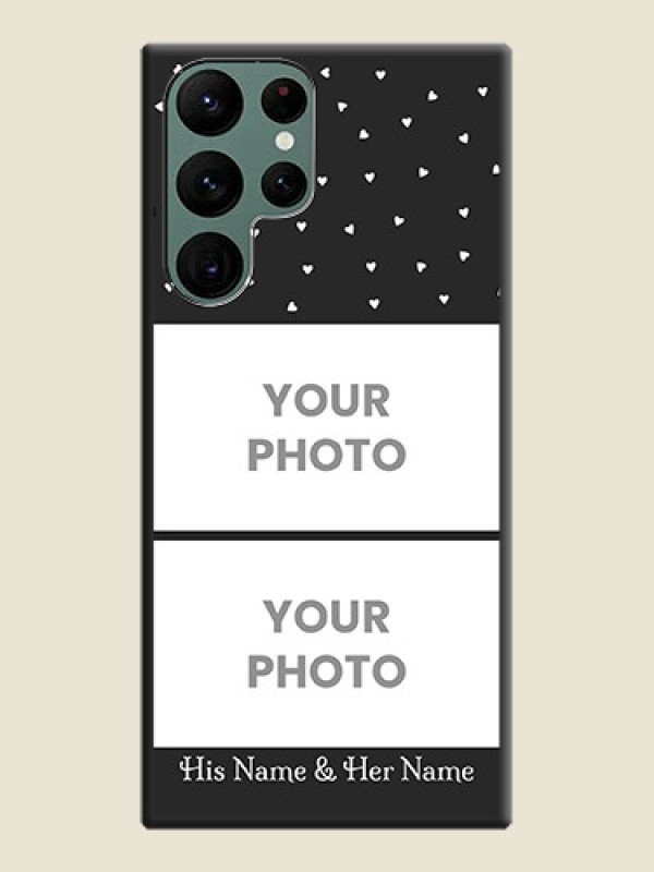 Custom Miniature Love Symbols with Name on Space Black Custom Soft Matte Back Cover - Galaxy S22 Ultra 5G - alternate view