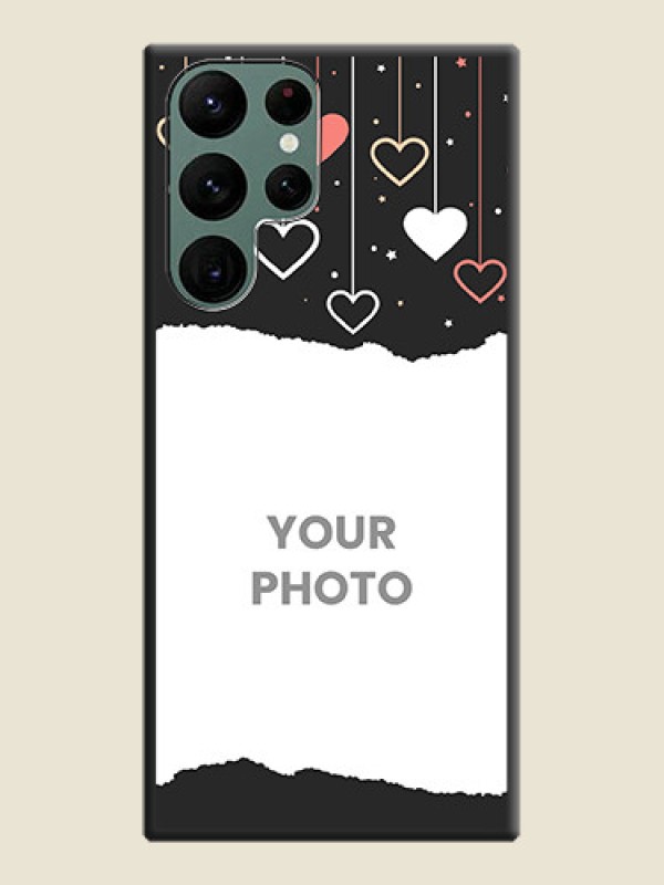 Custom Love Hangings with Splash Wave Picture on Space Black Custom Soft Matte Phone Back Cover - Galaxy S22 Ultra 5G - alternate view