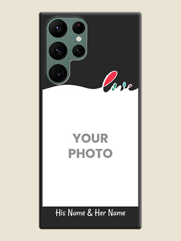 Custom Fall in Love Pattern with Picture on Photo on Space Black Soft Matte Mobile Case - Galaxy S22 Ultra 5G - alternate view