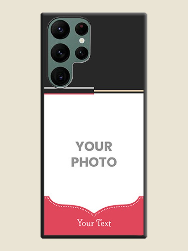 Custom Classic Plain Design with Name on Photo on Space Black Soft Matte Phone Cover - Galaxy S22 Ultra 5G - alternate view