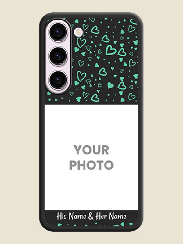 Custom Sea Green Indefinite Love Pattern on Photo on Space Black Soft Matte Mobile Cover - Samsung Galaxy S23 5G - alternate view