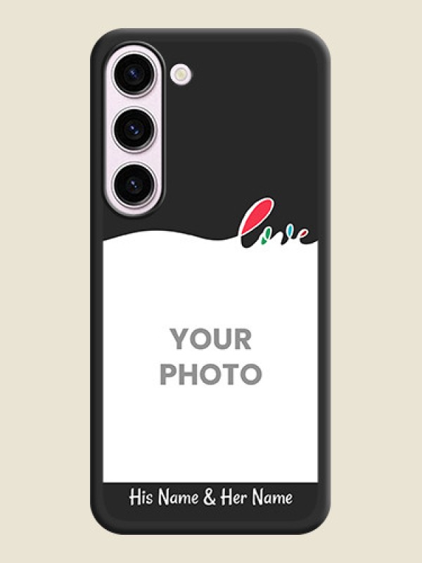 Custom Fall in Love Pattern with Picture on Photo on Space Black Soft Matte Mobile Case - Samsung Galaxy S23 5G - alternate view
