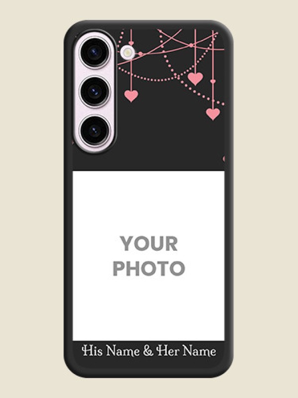 Custom Pink Love Hangings with Text on Space Black Custom Soft Matte Back Cover - Samsung Galaxy S23 5G - alternate view