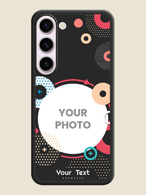 Custom Multicoloured Round Image on Personalised Space Black Soft Matte Cases - Samsung Galaxy S23 5G - alternate view