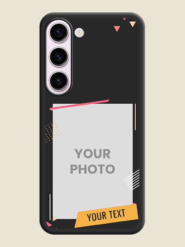 Custom Photo Frame with Triangle Small Dots on Photo on Space Black Soft Matte Back Cover - Samsung Galaxy S23 5G - alternate view