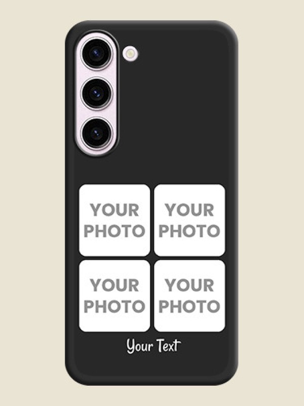 Custom Floral Art with 6 Image Holder on Photo on Space Black Soft Matte Mobile Case - Samsung Galaxy S23 5G - alternate view