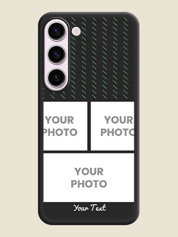 Custom Cross Dotted Pattern with 2 Image Holder  on Personalised Space Black Soft Matte Cases - Samsung Galaxy S23 5G - alternate view
