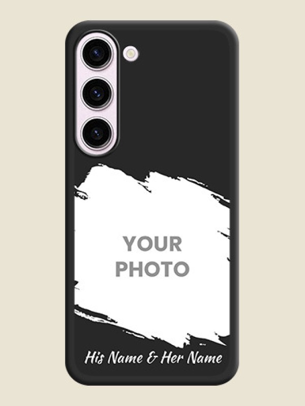 Custom Grunge Brush Strokes on Photo on Space Black Soft Matte Back Cover - Samsung Galaxy S23 5G - alternate view