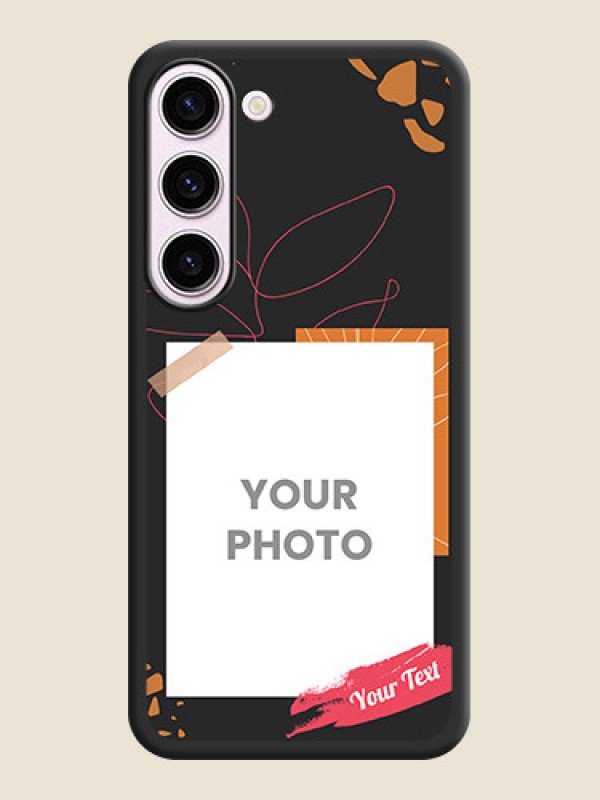Custom Orange Photo Frame on Space Black Custom Soft Matte Phone Back Cover - Samsung Galaxy S23 5G - alternate view