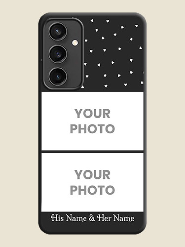 Custom Miniature Love Symbols with Name on Space Black Custom Soft Matte Back Cover - Galaxy S23 FE 5G - alternate view