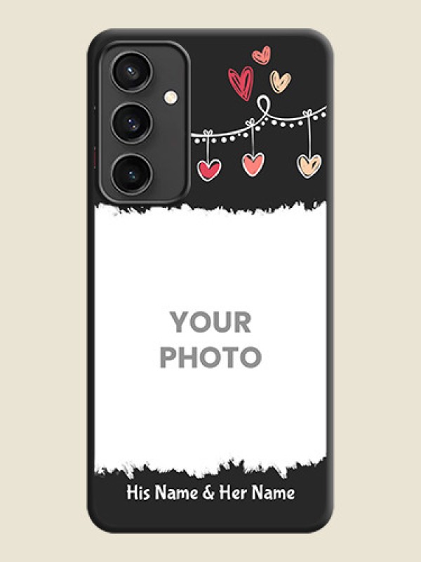 Custom Miniature Love Symbols with Name on Space Black Custom Soft Matte Back Cover - Galaxy S23 FE 5G - alternate view