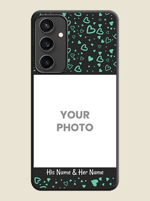 Custom Sea Green Indefinite Love Pattern - Photo on Space Black Soft Matte Mobile Cover - Galaxy S23 FE 5G - alternate view