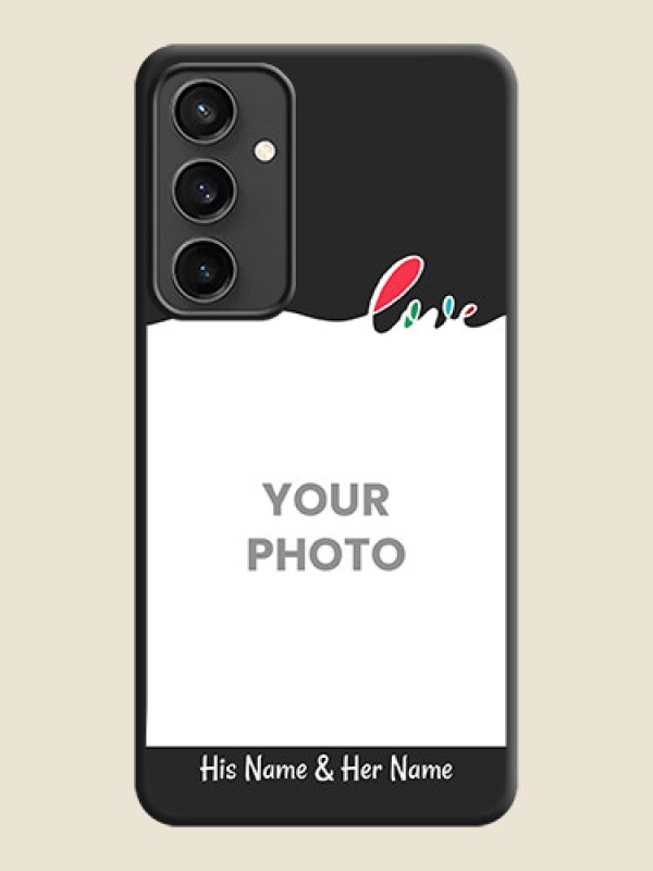 Custom Fall in Love Pattern with Picture - Photo on Space Black Soft Matte Mobile Case - Galaxy S23 FE 5G - alternate view