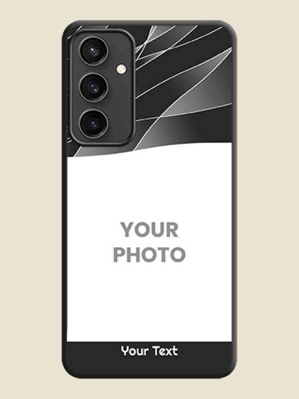 Custom Mixed Wave Lines - Photo on Space Black Soft Matte Mobile Cover - Galaxy S23 FE 5G - alternate view