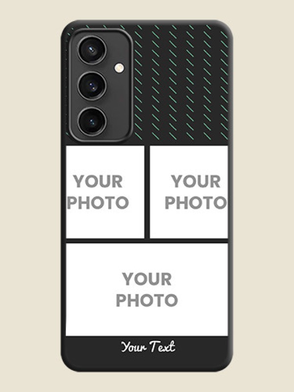 Custom Cross Dotted Pattern with 2 Image Holder on Personalised Space Black Soft Matte Cases - Galaxy S23 FE 5G - alternate view