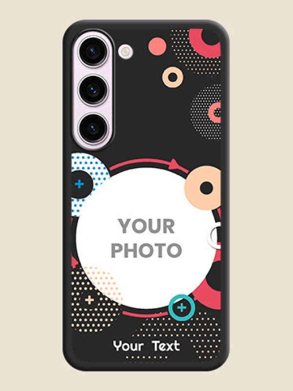 Custom Multicoloured Round Image on Personalised Space Black Soft Matte Cases - Samsung Galaxy S23 Plus 5G - alternate view
