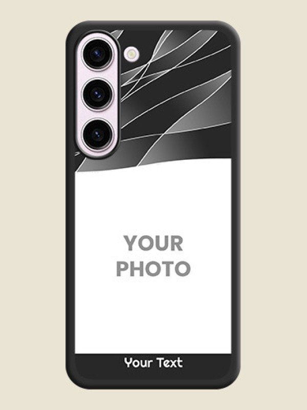 Custom Mixed Wave Lines on Photo on Space Black Soft Matte Mobile Cover - Samsung Galaxy S23 Plus 5G - alternate view