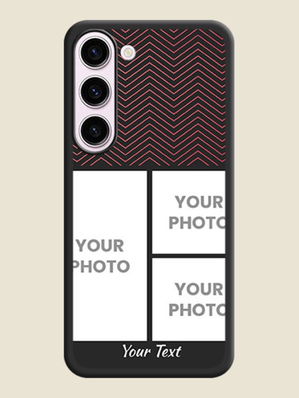 Custom Wave Pattern with 3 Image Holder on Space Black Custom Soft Matte Back Cover - Samsung Galaxy S23 Plus 5G - alternate view
